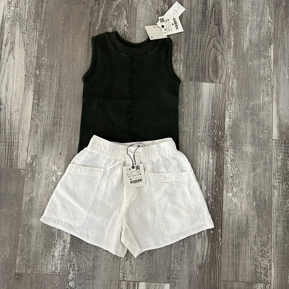Zara Girls Ribbed Top Size 9-11